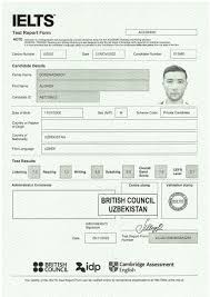 Ielts Certificate Sample