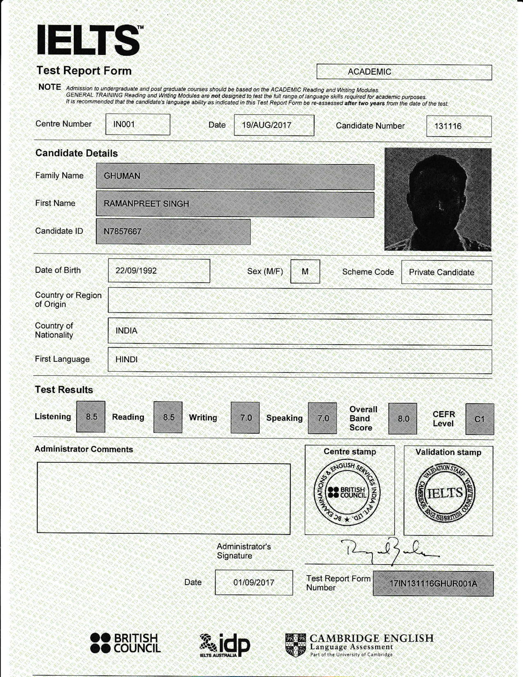 Ielts Certificate Download